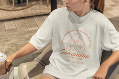 Woman &amp; Coffee Line Art T-Shirt Design Product Image 5