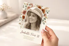 Fall Floral Photo Birthday Invitation Canva Template Product Image 5