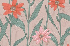 Seamless Boho Floral Tumbler Sublimation Wrap PNG Design Product Image 5