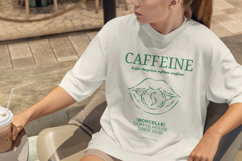 Caffeine Quote Modern Graphic T-Shirt Product Image 5