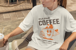 But First Coffee Retro T-Shirt Design Product Image 5