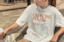 Modern Coffee Graphic Line Art T-Shirt Product Image 5