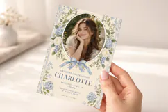 Birthday Invitation Canva Template, Elegant Floral Photo Product Image 5