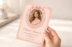 Sweet 16 Vintage Photo Invitation Template, Editable Canva Product Image 5