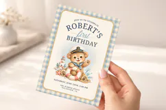 Sailor Teddy Bear Birthday Invitation Template, Canva Product Image 5