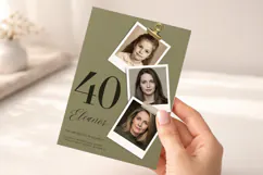 40th Birthday Invitation Photo Template, Editable Canva Product Image 5