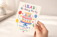 Hand Drawn Birthday Invitation, Editable Canva Product Image 5