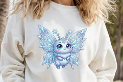 Blue Pastel Snowflake Butterfly PNG | Cute Winter Clipart Product Image 3