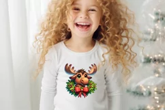 Christmas elk clipart sublimation PNG | Retro funny animal Product Image 2