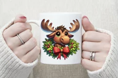 Christmas elk clipart sublimation PNG | Retro funny animal Product Image 3