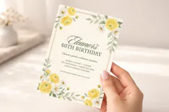 Floral Birthday Invitation Template, Editable Canva Product Image 5