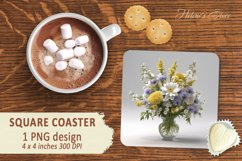Floral bouquet square Coaster sublimation | Coaster square Product Image 1