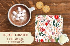Floral pattern square Coasters | Coaster sublimation square Product Image 2