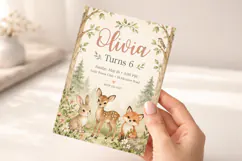 Woodland Animals Birthday Invitation Canva Template Product Image 5