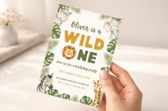Safari Animal Birthday Invitation Canva Template Product Image 5
