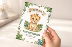 Lion King Birthday Invitation Template, Jungle Cub Party Product Image 5