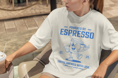 Powered by Espresso Retro T-Shirt Design Product Image 5