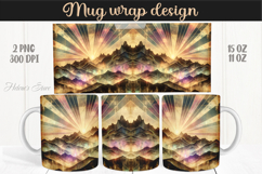 Fantasy mountains iridescent design mug wrap 15oz 11oz png Product Image 1
