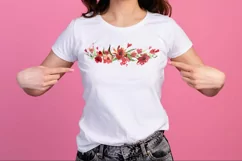 Watercolor Red Flowers Clipart PNG Product Image 3