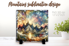 Magic mountains slate design png | Fanatsy night landscape Product Image 1