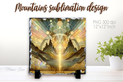 Magic mountains slate design png | Fanatsy night landscape Product Image 1