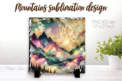 Magic mountains slate design png | Fanatsy night landscape Product Image 1