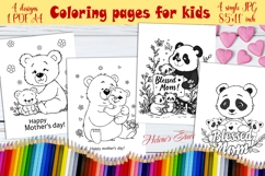 Happy Mother's Day Coloring Book Pages jpeg|Cute bear mom Product Image 1