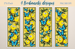 Funny smiley face limon Printable bookmark png| 4 Book craft Product Image 1