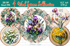 Spring designs Wind Spinner wrap sublimation | Cute bird png Product Image 1