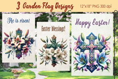 Easter Garden Flag Sublimation |Religious sublimation Easter Product Image 1