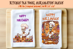 Funny Halloween Skeleton Shef kitchen towel designs PNG Product Image 1