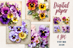 Vintage floral digital papers jpeg|Scrap booking 3d graphics Product Image 1