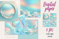 Round light blue pearl digital paper| Scrap booking graphics Product Image 1