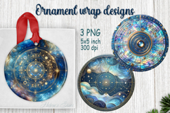 Fantasy cosmos round ornament sublimation designs PNG Product Image 1