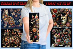 Flowers cat tumbler wrap 20oz sublimation | Floral pattern Product Image 1