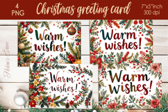Funny Christmas greeting card PNG | Retro Frame Warm Wishes Product Image 1