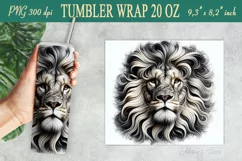 Lion tumbler sublimation wrap 20oz| Art lion head designs Product Image 1