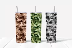 Military Camouflage Foil Skinny Tumbler Sublimation Designs Product Image 2