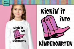 SVG File Kindergarten Girl First Day of School, Cowgirl SVG Product Image 1