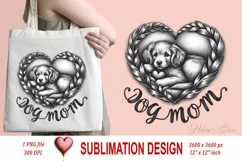 Dog mom heart Valentines day Sublimation clipart sketch png Product Image 2