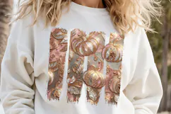 Cute golden pumpkins pink brush strokes t shirt design png Product Image 1