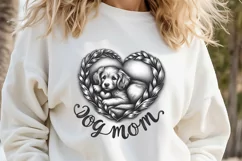 Dog mom heart Valentines day Sublimation clipart sketch png Product Image 1