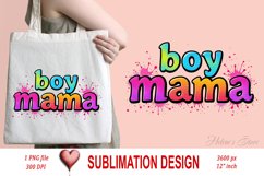 Boy mama clipart | Mothers day Sublimation design png Product Image 2