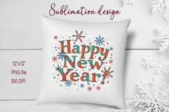 Bright Happy New Year quote sublimation design clipart png Product Image 3