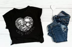 Dog mom heart Valentines day Sublimation clipart sketch png Product Image 3
