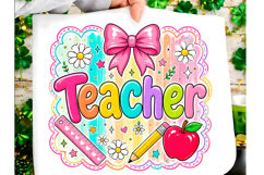 Preppy Teacher Bow PNG Product Image 1