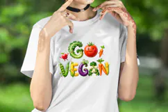 Funny Quote Go Vegan clipart | Cute sublimation design png Product Image 3