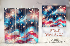 USA Patriotic tumbler wrap 20oz |4th of July celebration png Product Image 1