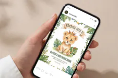 Lion King Birthday Invitation Template, Jungle Cub Party Product Image 6