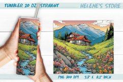 Spring mountains river skinny tumbler sublimation wrap 20 oz Product Image 1